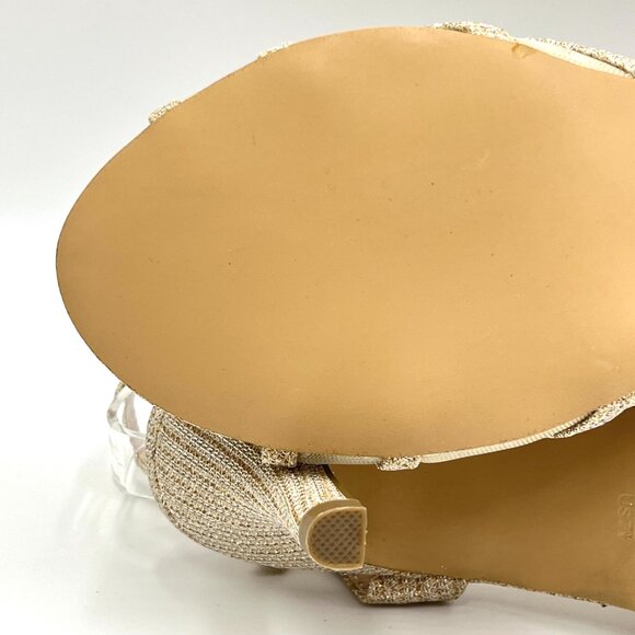 Paradox London Womens Size 7.5 Helice‎ Champagne Gold Dress Sandals Heels Shoes - Picture 10 of 13